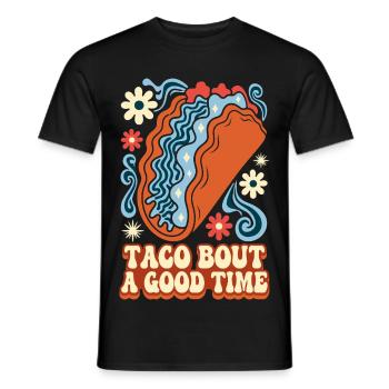 Taco About A Good Time Taco Rétro - T-shirt homme - noir - Devant - AI Model Male 178 light (178cm)