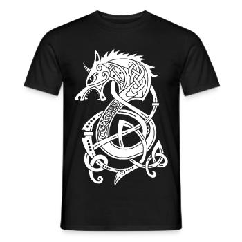 Viking Wolf Dragon (White) - Men's T-Shirt - black - Front - AI Model Male 178 light (178cm)