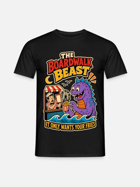 Boardwalk Beast – Lustiges Pommes-Monster - Männer T-Shirt - Schwarz