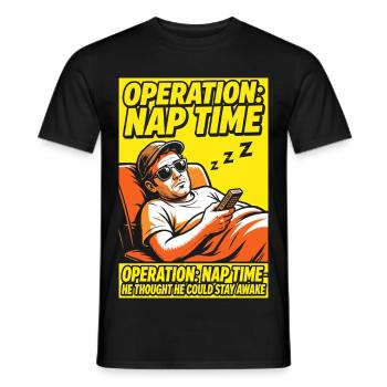 Operation Naptime – Lustiger Schlaf-Fan - Männer T-Shirt - Schwarz - Vorne - AI Model Male 178 light (178cm)