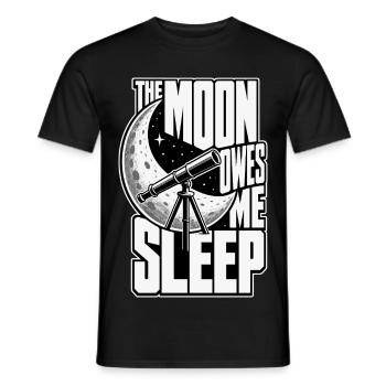 Astronomiehumor – The Moon Owes Me Sleep - Männer T-Shirt - Schwarz - Vorne - AI Model Male 178 light (178cm)