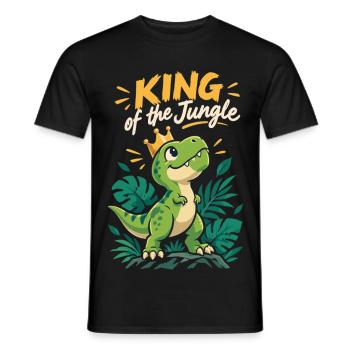 Kleiner T-Rex – King of the Jungle Dinosaurier - Männer T-Shirt - Schwarz - Vorne - AI Model Male 178 light (178cm)