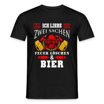 Feuerwehr Bier trinken - Männer T-Shirt - Schwarz - Vorne - AI Model Male 178 light (178cm)