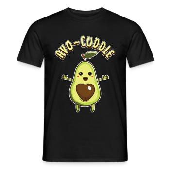 Sweet Avocado Valentine's Day Cuddle Avo-Cuddle - Men's T-Shirt - black - Front - AI Model Male 178 light (178cm)