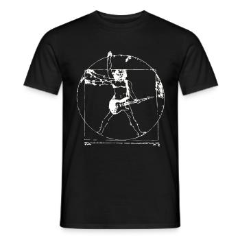 Vitruvian Man Guitar Shirt Da Vinci Guitarist - Männer T-Shirt - Schwarz - Vorne - AI Model Male 178 light (178cm)