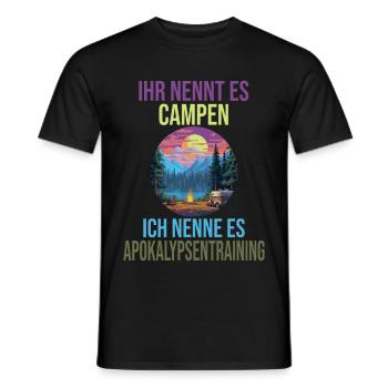 Campingplatz - Männer T-Shirt - Schwarz - Vorne - AI Model Male 178 light (178cm)