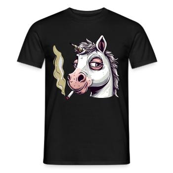 Unicorn Smoker Smoke Joint - Men's T-Shirt - black - Front - AI Model Male 178 light (178cm)