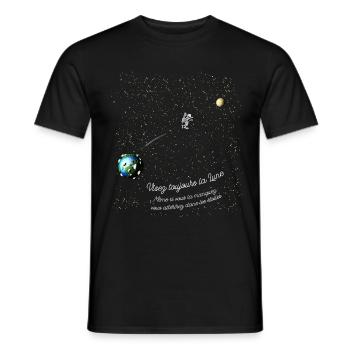 Visez la Lune - T-shirt homme - noir - Devant - AI Model Male 178 light (178cm)