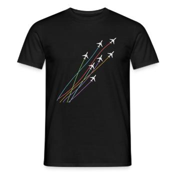 Aircraft squadron Squadron formation Flight - Men's T-Shirt - black - Front - AI Model Male 178 light (178cm)