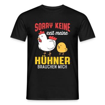 Meine Hühner brauchen mich lustiges Landwirtin - Männer T-Shirt - Schwarz - Vorne - AI Model Male 178 light (178cm)