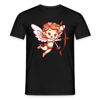 Ange de la Saint-Valentin en amour Cupidon - T-shirt homme - noir - Devant - AI Model Male 178 light (178cm)