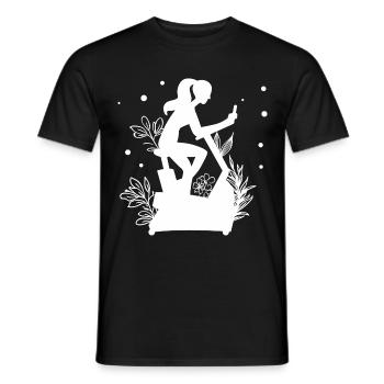Workout - Fahrrad Fitness Home Ausdauersport - Männer T-Shirt - Schwarz - Vorne - AI Model Male 178 light (178cm)