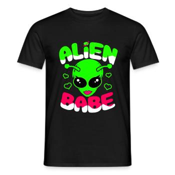 Aliens Gift UFO Extraterrestrial Space Mars Cosmos - Men's T-Shirt - black - Front - AI Model Male 178 light (178cm)