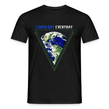 Changement climatique Earth Day Protection de l’environnement Bio Terre - T-shirt homme - noir - Devant - AI Model Male 178 light (178cm)