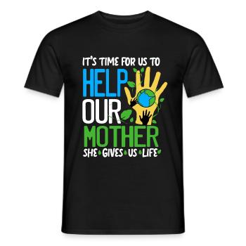 Changement climatique Earth Day Protection de l’environnement Bio Terre - T-shirt homme - noir - Devant - AI Model Male 178 light (178cm)
