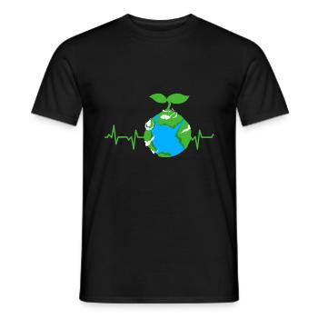 Changement climatique Earth Day Protection de l’environnement Bio Terre - T-shirt homme - noir - Devant - AI Model Male 178 light (178cm)