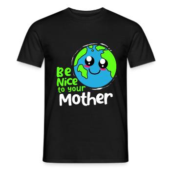 Changement climatique Earth Day Protection de l’environnement Bio Terre - T-shirt homme - noir - Devant - AI Model Male 178 light (178cm)