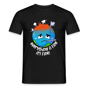 Changement climatique Earth Day Protection de l’environnement Bio Terre - T-shirt homme - noir - Devant - AI Model Male 178 light (178cm)