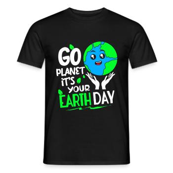 Changement climatique Earth Day Protection de l’environnement Bio Terre - T-shirt homme - noir - Devant - AI Model Male 178 light (178cm)