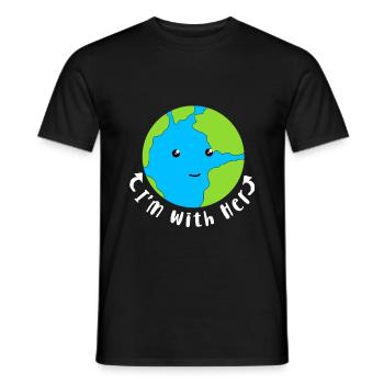Changement climatique Earth Day Protection de l’environnement Bio Terre - T-shirt homme - noir - Devant - AI Model Male 178 light (178cm)