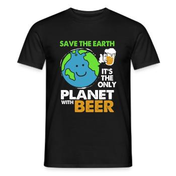 Changement climatique Earth Day Protection de l’environnement Bio Terre - T-shirt homme - noir - Devant - AI Model Male 178 light (178cm)