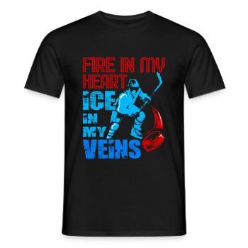 Eishockey - Männer T-Shirt - Schwarz - Vorne - AI Model Male 178 light (178cm)