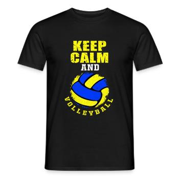 Volleyball - Männer T-Shirt - Schwarz - Vorne - AI Model Male 178 light (178cm)