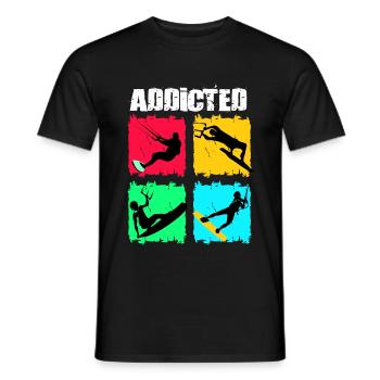 Kiteboard Kite Kiteboarding Gift Kitesurfer - Men's T-Shirt - black - Front - AI Model Male 178 light (178cm)