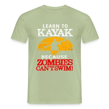 Kayak - Men's T-Shirt - sage - Front - AI Model Male 178 light (178cm)