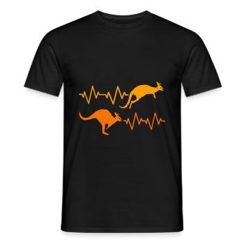 Kangourou - T-shirt homme - noir - Devant - AI Model Male 178 light (178cm)
