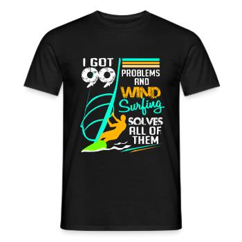 Windsurf Windsurfen Windsurfing Wassersport Surf - Männer T-Shirt - Schwarz - Vorne - AI Model Male 178 light (178cm)