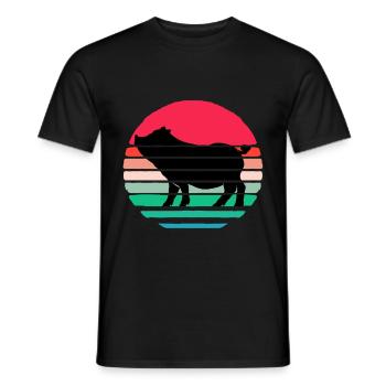 Porc sau cochon porcelet porcelet porcelet Ebene - T-shirt homme - noir - Devant - AI Model Male 178 light (178cm)