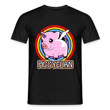 Porc sau cochon porcelet porcelet porcelet Ebene - T-shirt homme - noir - Devant - AI Model Male 178 light (178cm)