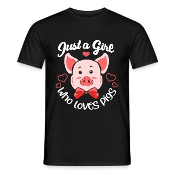 Porc sau cochon porcelet porcelet porcelet Ebene - T-shirt homme - noir - Devant - AI Model Male 178 light (178cm)