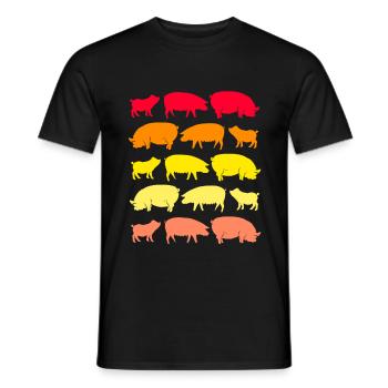 Porc sau cochon porcelet porcelet porcelet Ebene - T-shirt homme - noir - Devant - AI Model Male 178 light (178cm)