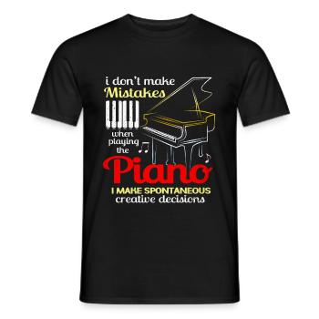 Piano - Men's T-Shirt - black - Front - AI Model Male 178 light (178cm)