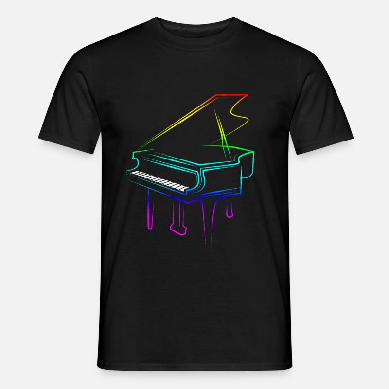 Piano - Männer T-Shirt - Schwarz