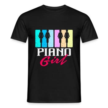 Piano - Männer T-Shirt - Schwarz - Vorne - AI Model Male 178 light (178cm)