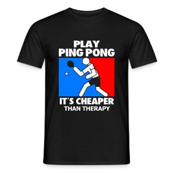 Table Tennis Ping Pong Table Tennis Ball Gift - Men's T-Shirt - black - Front - AI Model Male 178 light (178cm)