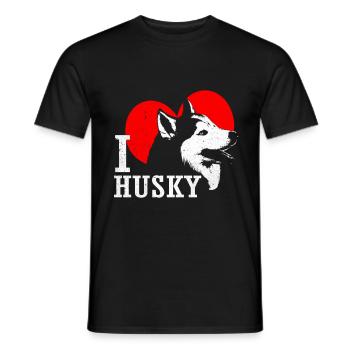 Husky - Männer T-Shirt - Schwarz - Vorne - AI Model Male 178 light (178cm)