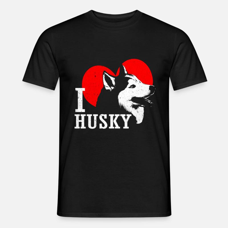 Husky - Männer T-Shirt - Schwarz