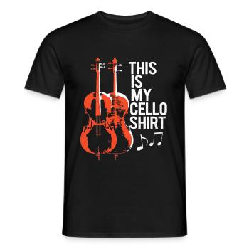 Cello - Männer T-Shirt - Schwarz - Vorne - AI Model Male 178 light (178cm)