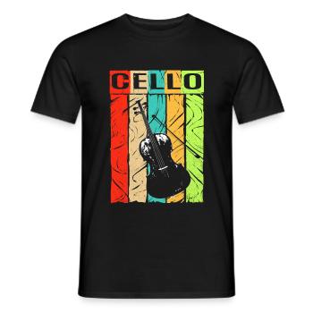 Cello - Männer T-Shirt - Schwarz - Vorne - AI Model Male 178 light (178cm)