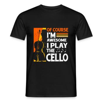 Cello - Männer T-Shirt - Schwarz - Vorne - AI Model Male 178 light (178cm)