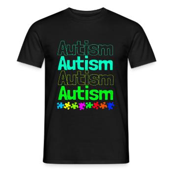 Autisme - T-shirt homme - noir - Devant - AI Model Male 178 light (178cm)