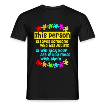 Autismus - Männer T-Shirt - Schwarz - Vorne - AI Model Male 178 light (178cm)