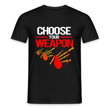 Bagpipe Scotland Bagpipe Instrument Duda - Men's T-Shirt - black - Front - AI Model Male 178 light (178cm)