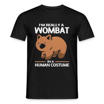Wombat - T-shirt homme - noir - Devant - AI Model Male 178 light (178cm)