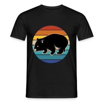 Wombat Australien Beuteltier Geschenk Retro - Männer T-Shirt - Schwarz - Vorne - AI Model Male 178 light (178cm)