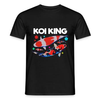 Koi poissons carpes Nishikigoi Kohaku Asagi cadeau - T-shirt homme - noir - Devant - AI Model Male 178 light (178cm)
